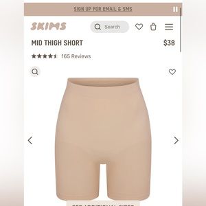 NWT! Skims Seamless Sculpt Mid Waist Mid thigh short mica size large